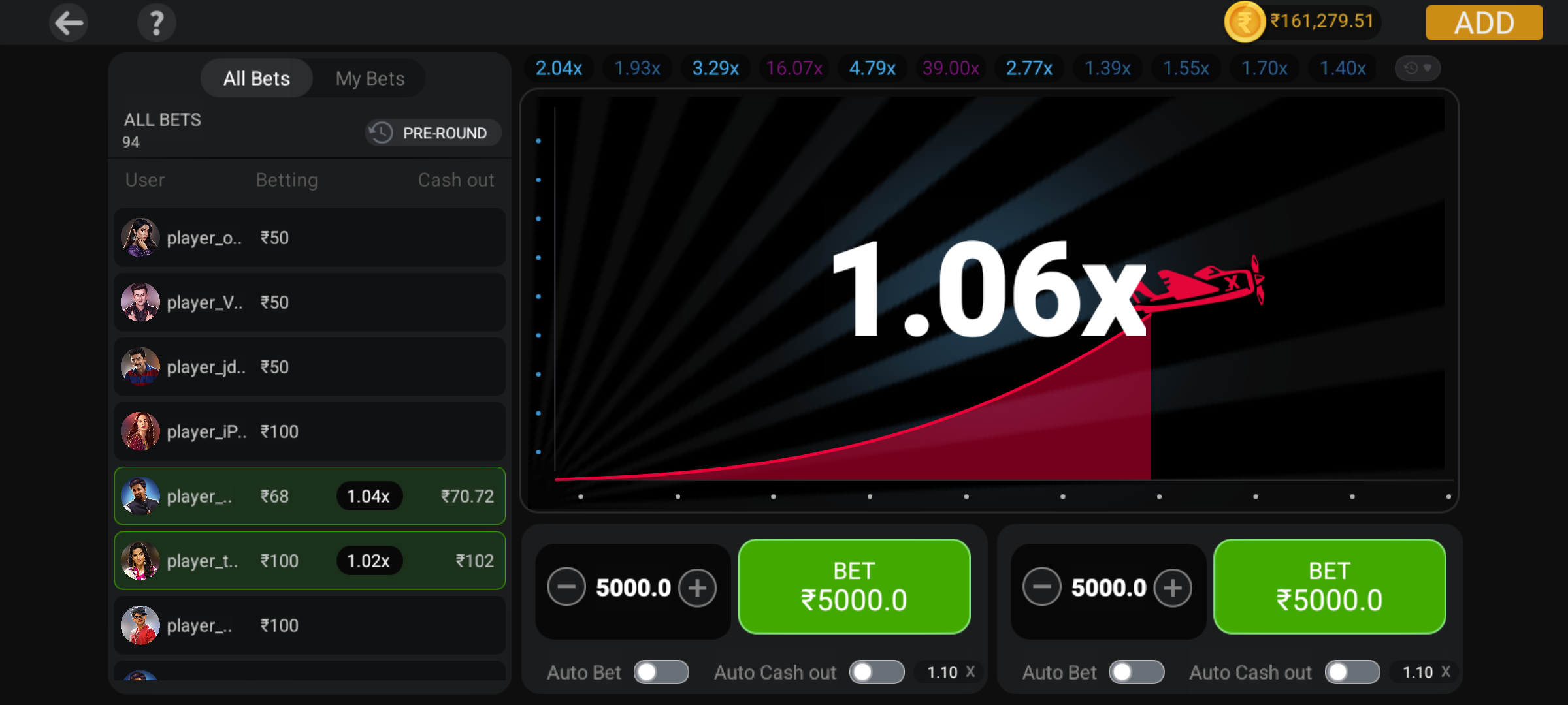 Results screen